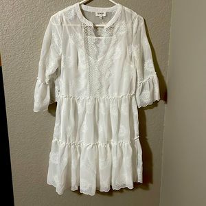 White tiered dress, size small